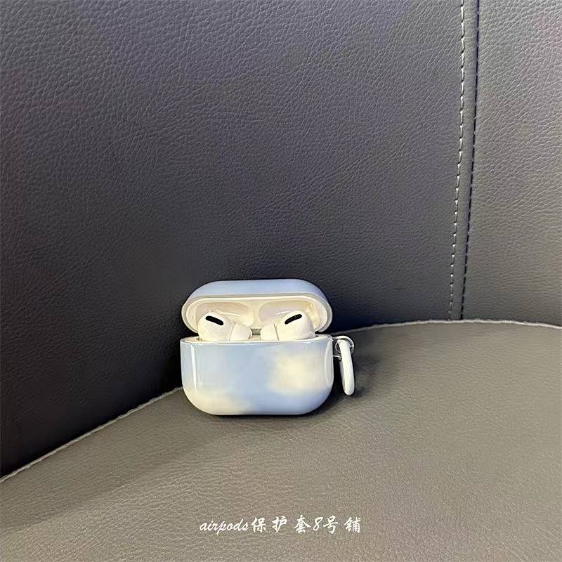 Vỏ Bảo Vệ Hộp Sạc Tai Nghe bluetooth Không Dây airpods pro / 1 / 2 / 3 Hình Đám Mây Xanh Đơn Giản