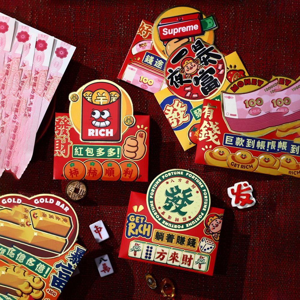 Mmluck Set 6 Bao Lì Xì Năm Mới 2024 Họa Tiết Rồng Hoạt Hình Phong Cách Trung Hoa
