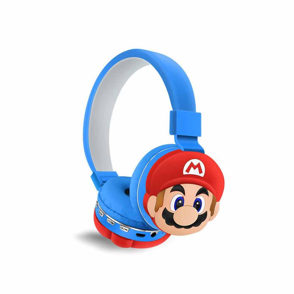 Mario head mounted wireless Bluetooth earphones in ear children's earphones