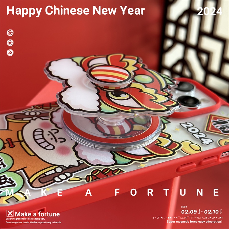 Ốp Điện Thoại Họa Tiết Sư Tử Bắt Mắt Cho iphone 15 14 pro max 13 12 pro 11pro max Giá Đỡ