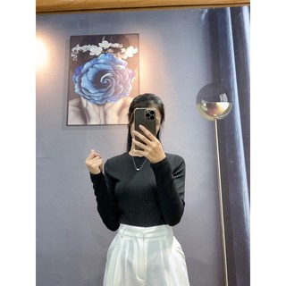 Ba23.070 - áo giữ nhiệt cổ tròn bảo bình mix cotton len