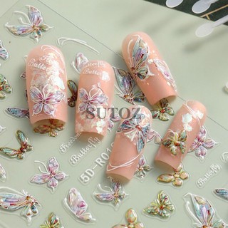 1 Tờ Sticker Dán Móng Hình Bướm 5d Lấp Lánh 5d
