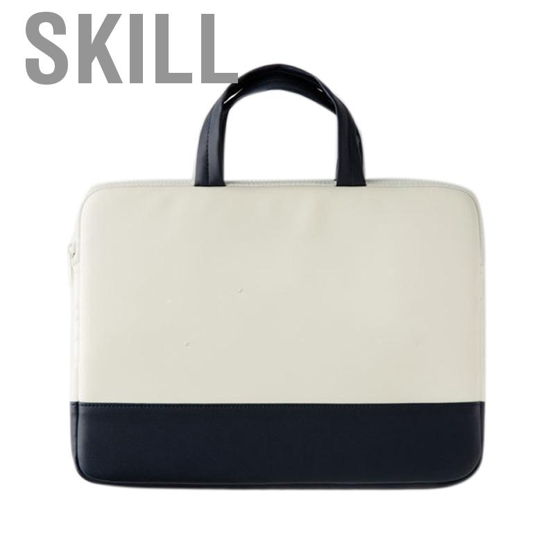 Skill Laptop Bag Cute Alphabet Patterns Waterproof Shock Resistant PU Leather Tablet with Handle