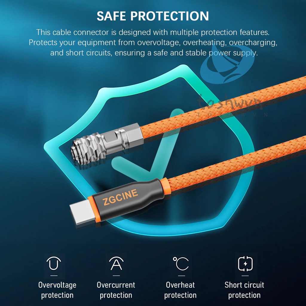 Zgcine Cáp Nguồn pd-bmd usb-c Sang pin 2-pin Dài 60cm Với Dây Bện Với camera Bỏ Túi 4k / 6k & v-mount