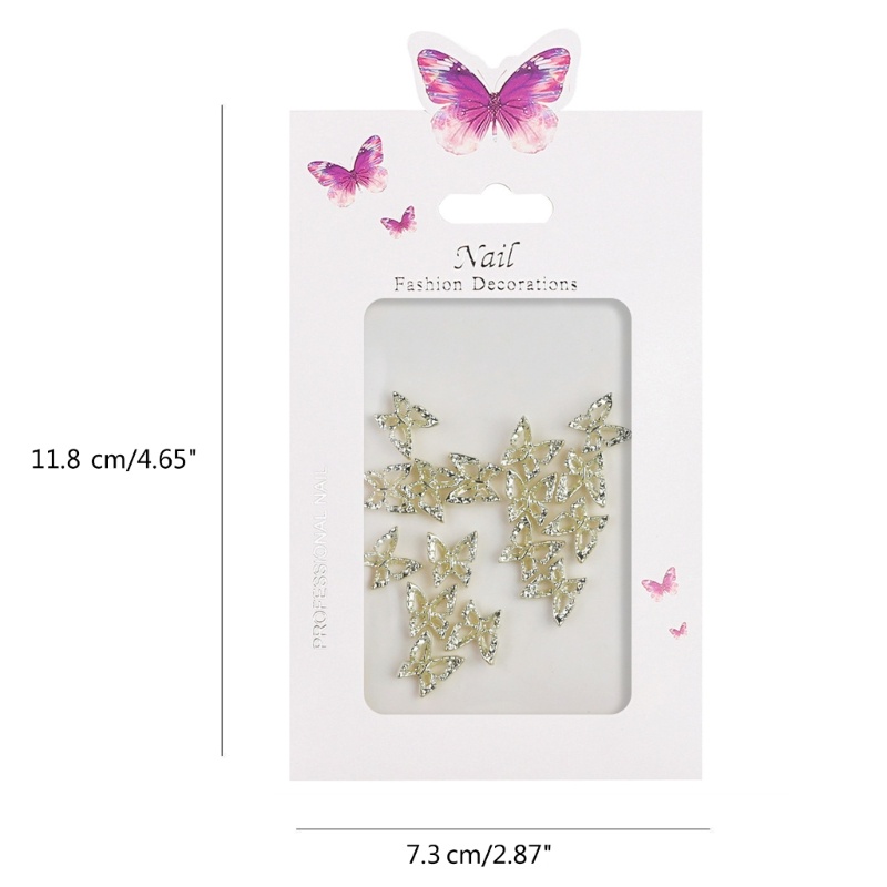 ✿ Set 20 Phụ Kiện Trang Trí Móng Tay 3d Hình Bướm Xinh Xắn
