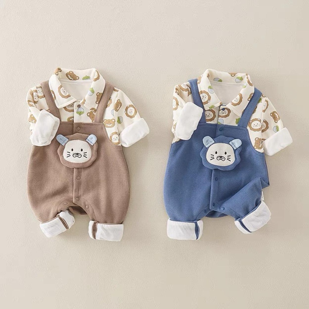 Bộ body dài tay bodysuit áo liền quần bộ đồ liền thân Babyshop88 cho bé trai bé gái M28.11.23-2