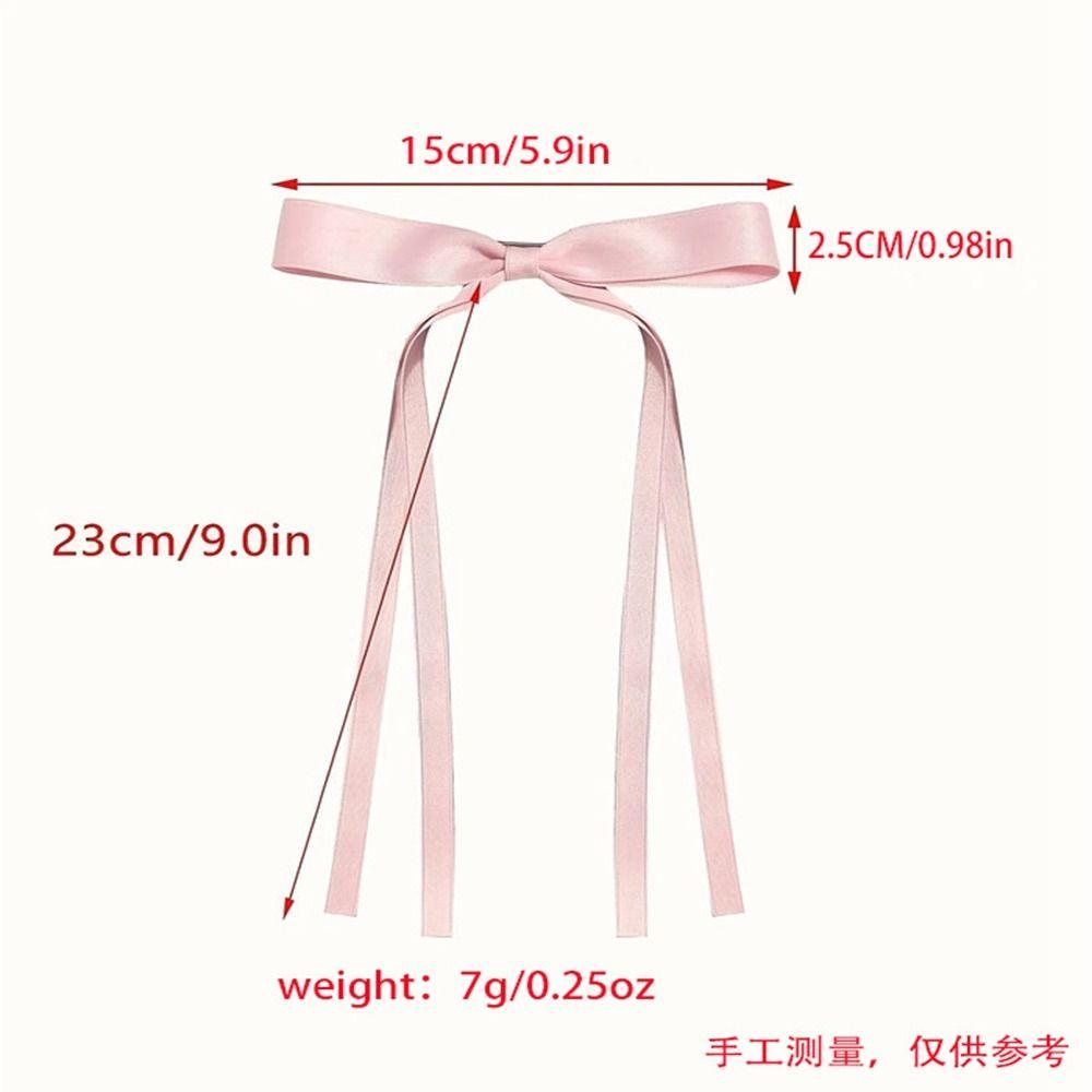 Daron1 Kẹp Tóc Hình Nơ Ruy Băng Vải y2k Phối Tua Rua Dài Ngọt Ngào Cho Nữ