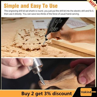 Set 5 Mũi Khoan Chạm Khắc Gỗ DIY Chuyên Dụng