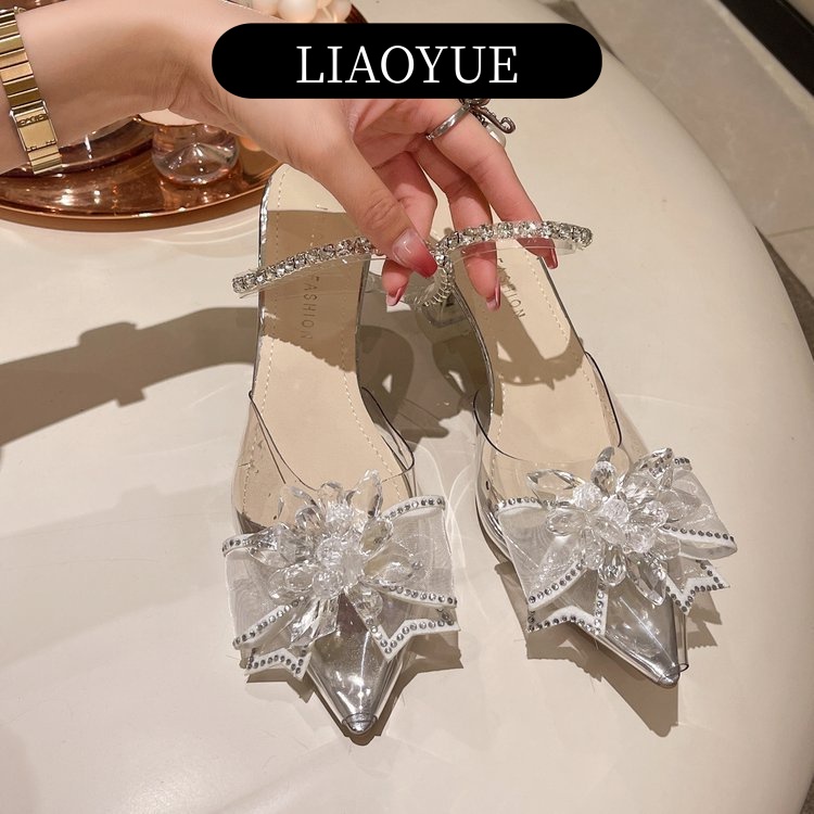 LIAOYUE Dép cao gót nữ 2023 HOTSALE  bít mũi đính đá mới 2023 21Z23051802