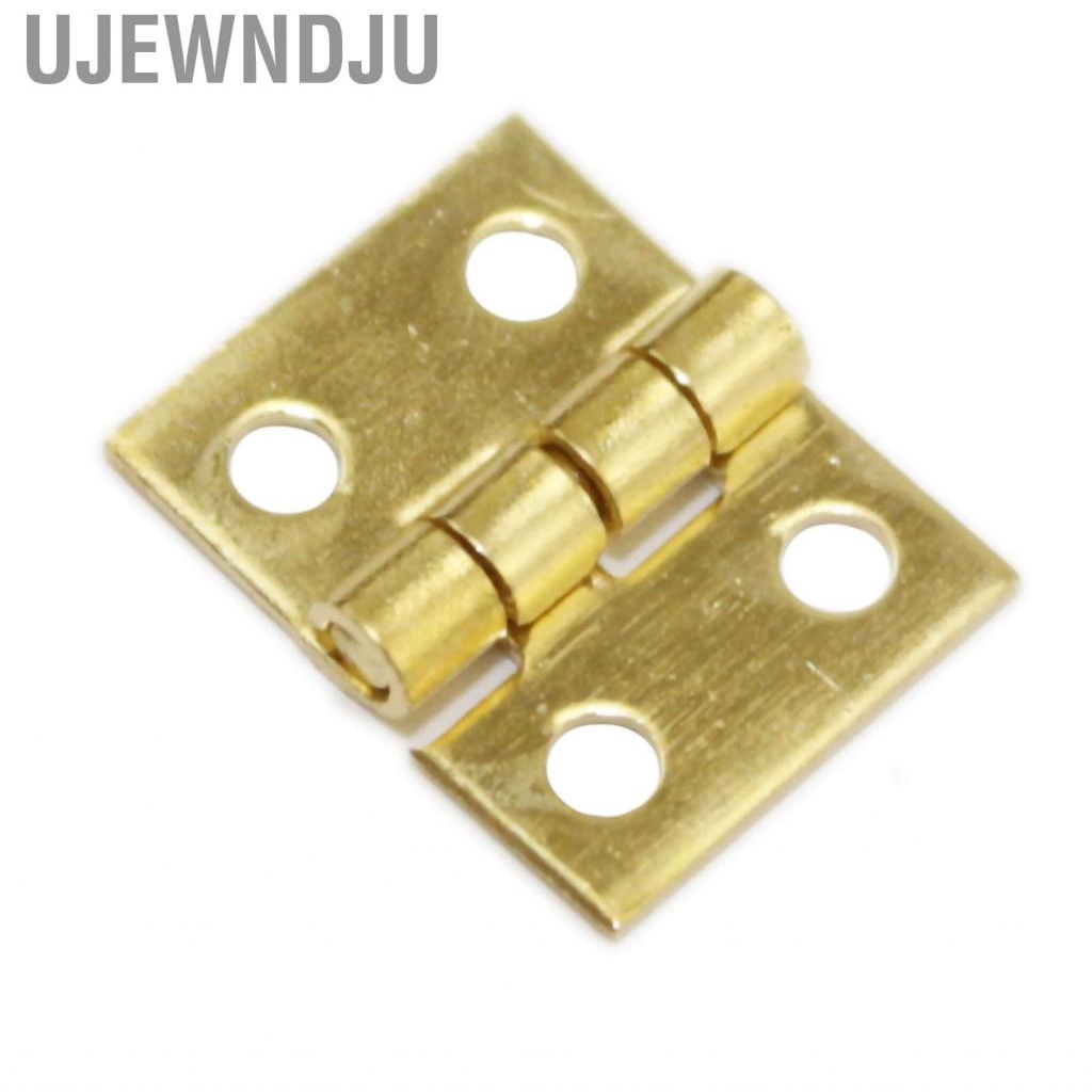 Ujewndju 20Pcs Mini Brass Hinges 1/4in 4 Hole Folding Small Hinge with Screws for Doll Houses Cabinets