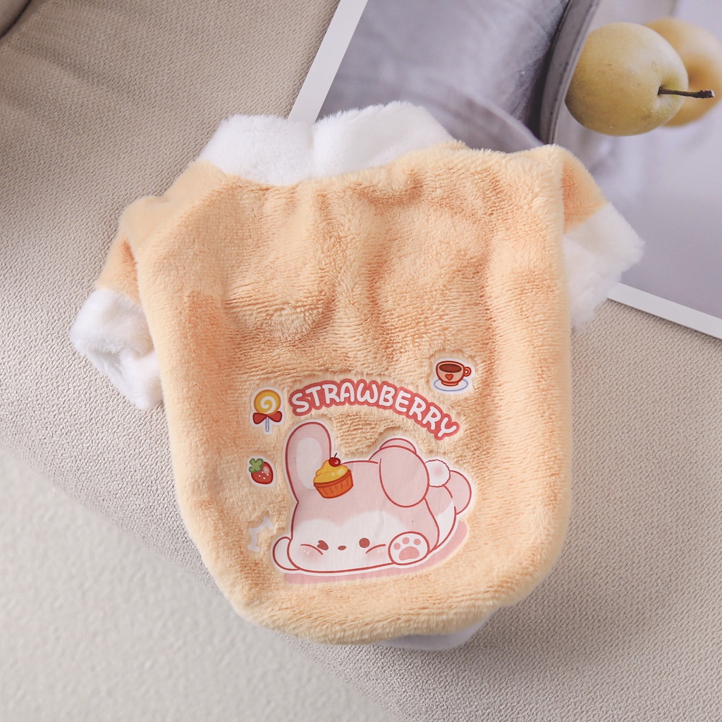 Áo Khoác Bông Giữ Ấm In Hình Động Vật Dễ Thương Cho Thú Cưng