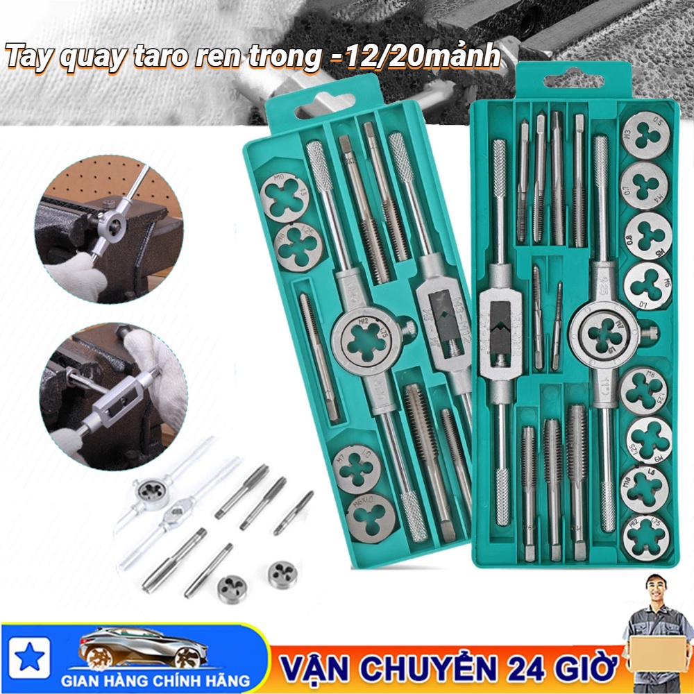 【LAMJAD】Bộ Tay Quay Taro Tạo Ren Trong Và Ngoài 20 Chi Tiết M3-M12