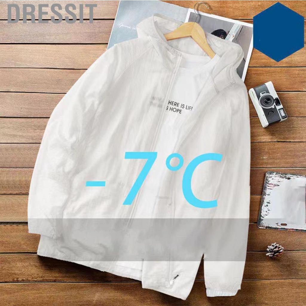 Dressit Men Sun Protection Jacket  Soft and Comfortable Sunproof Clothing Breathable Lightweight Polyester Fiber for Hiking
