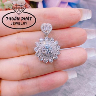  Mặt Dây Chuyền Nữ M091 Hoa Mai Tròn Tấm Viên Chủ 6li Cz Đeo Cổ Trọng Quý Phái Trang Sức Bạc Ý Xi Kim - Bạc Thuận Phát 