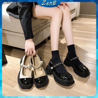 Giày búp bê nữ phối xích ngọc kiểu dáng mới phong cách Hàn Quốc ZENB