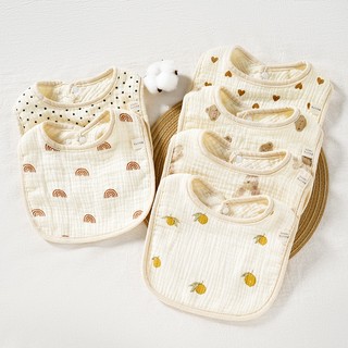 Yếm Ăn cotton Nguyên Chất Hình Chữ u Chống Thấm Nước Cho Bé