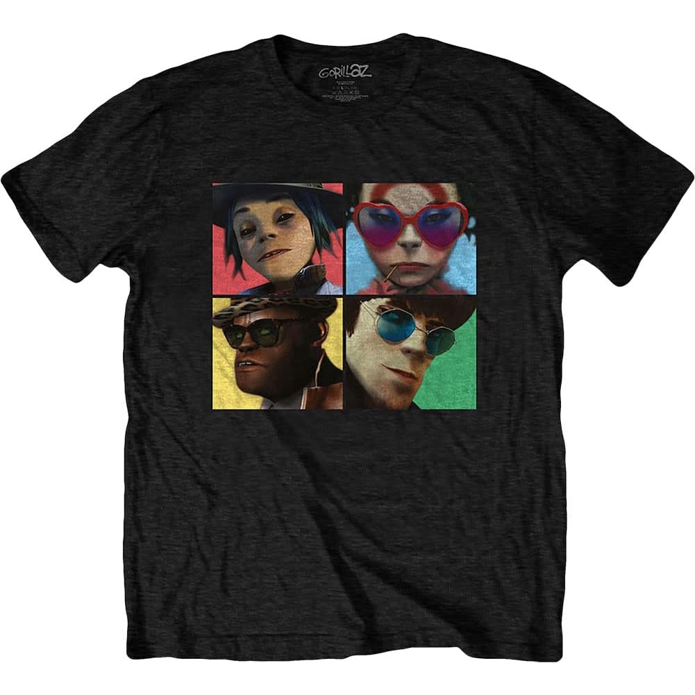 Áo Thun cotton Màu Đen In logo Ban Nhạc gorillaz size xl 4xl 5xl 6xl