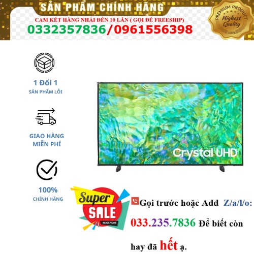 Sốc. Tivi Samsung 43 inch Crystal UHD 4K CU8000