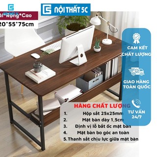 Bàn làm việc, Bàn Học Nội Thất 5C T-Table, KT 120cm,100cm,80cm khung sắt to hộp 25x25mm sơn tĩnh điện, gỗ MDF dày 15mm