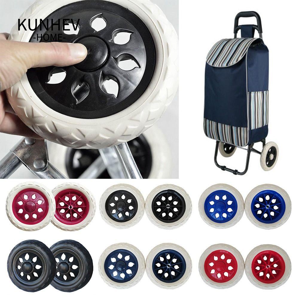 KUNHEV Set 2 Bánh Xe Lăn 6.3Inch Thay Thế Linh Hoạt Chống Trượt Cho Xe Đẩy Em Bé