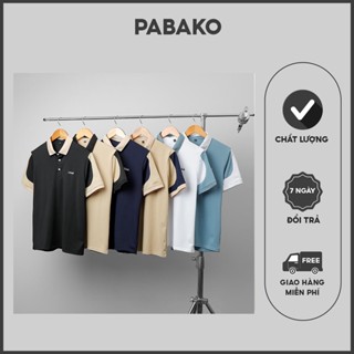 Áo polo nam nữ pabako [PL36] phối thêu chữ 6 màu 5 size