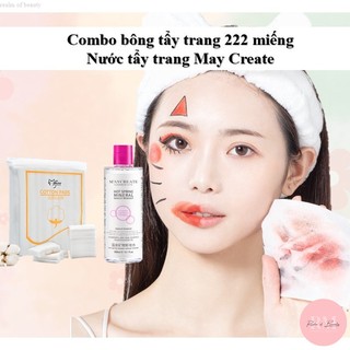 Set bông tẩy trang + nước tẩy trang