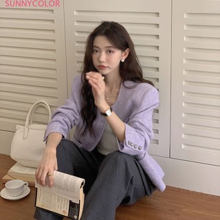 Sunnycolor áo khoác dù áo khoác bomber cổ điển chic high-quality korean wjk23c02pw 3z240117