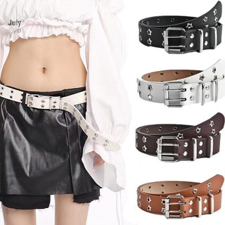 Julyhot Thời Trang Nam Nữ Phong Cách Punk Dây Xích Dây Có Thể Điều Chỉnh Ngôi Sao Rỗng Đôi Ngực Khóa Kim Loại Da Quần Jean Thắt Lưng Massivedeals