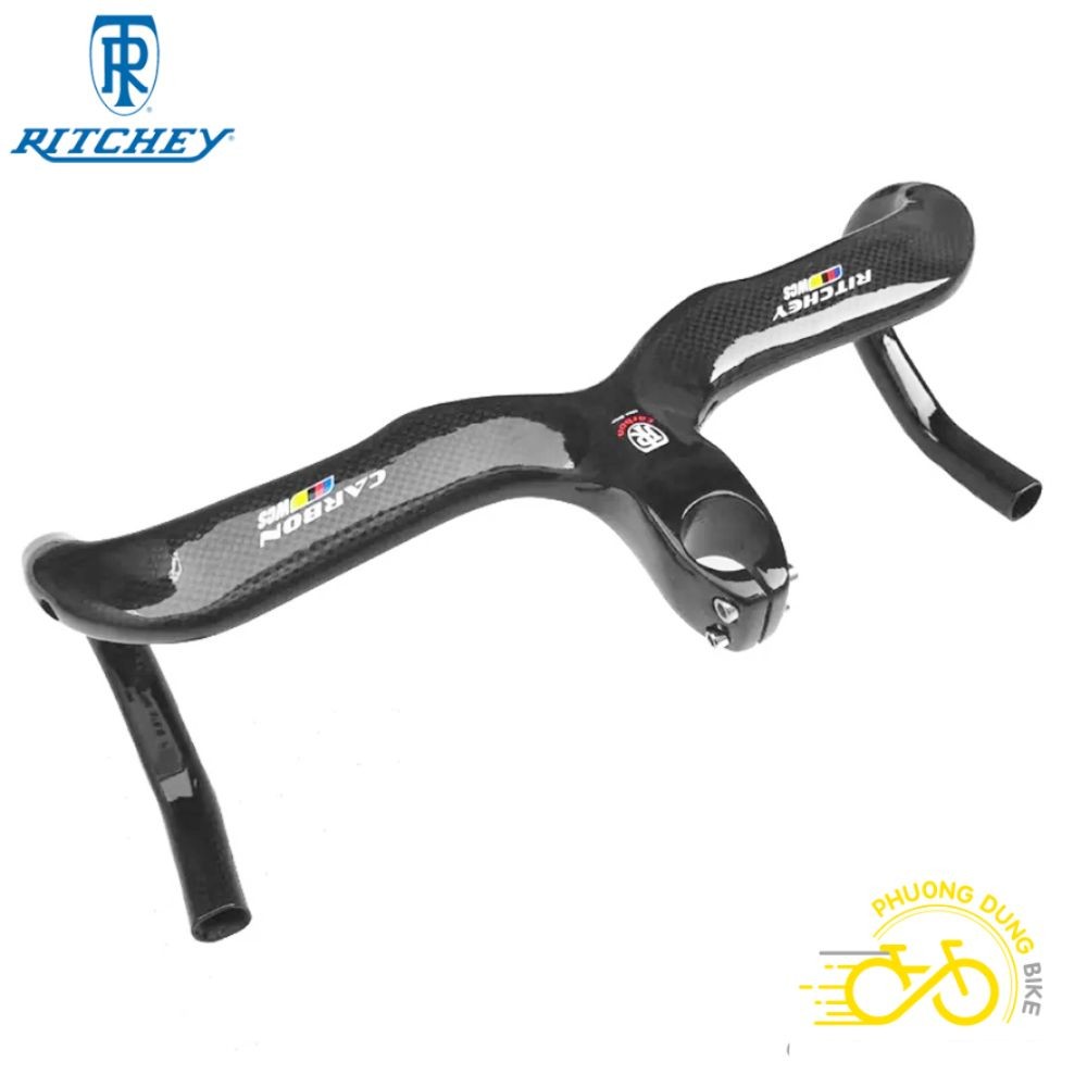 Ghi đông cong road liền pô tăng Carbon xe đạp RITCHEY 420x90mm