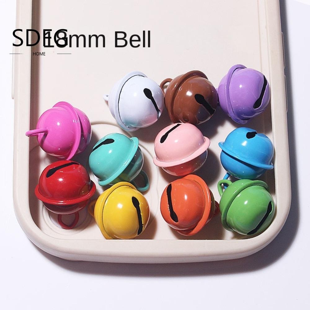 Sdfg 5 chiếc Jingle Bells Hạt kim loại, Chuông 18mm Mặt dây chuyền móc khóa chuông đầy màu sắc, Chuô