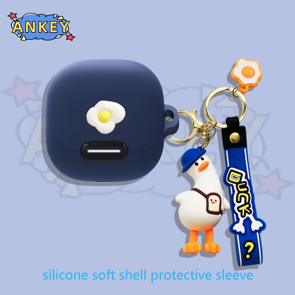 Case For Anker Soundcore Liberty 4 NC Earphone Silicone Case Cute Duck Earbuds Waterproof Shockproof Soft Protective Headphone Cover Headset Skin with Hook
