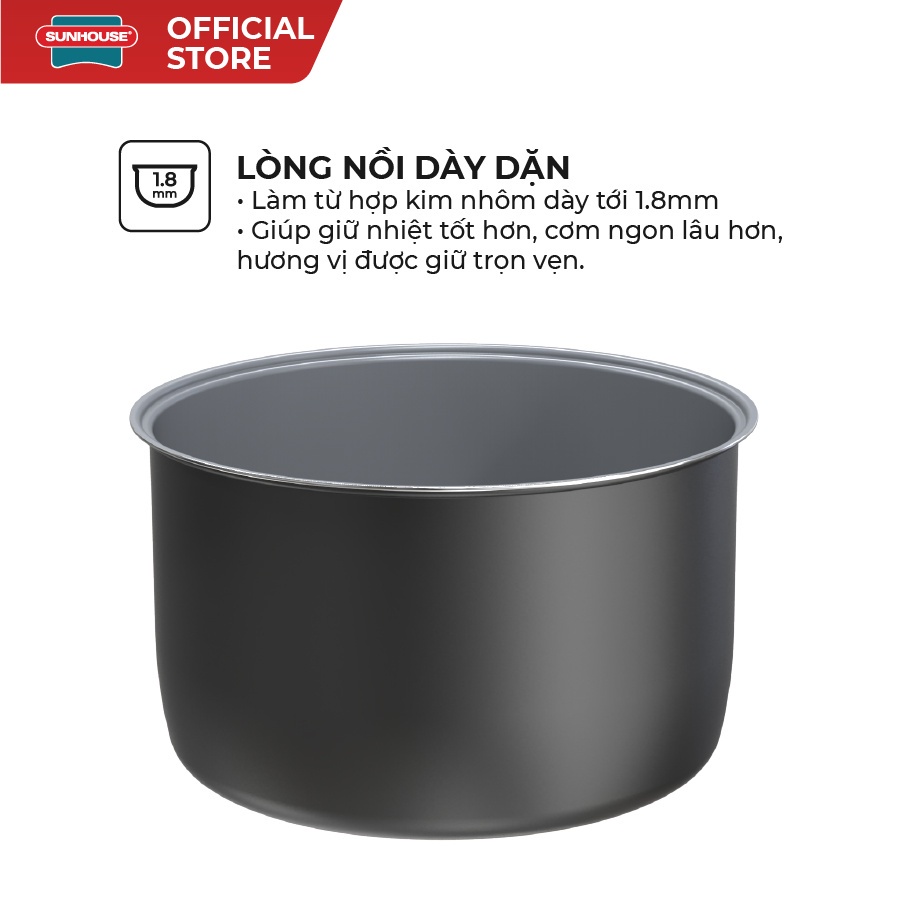 Nồi cơm điện 1.2L SUNHOUSE MAMA SHD8265G , CAO CẤP ,  chống dính ceramic cao cấp