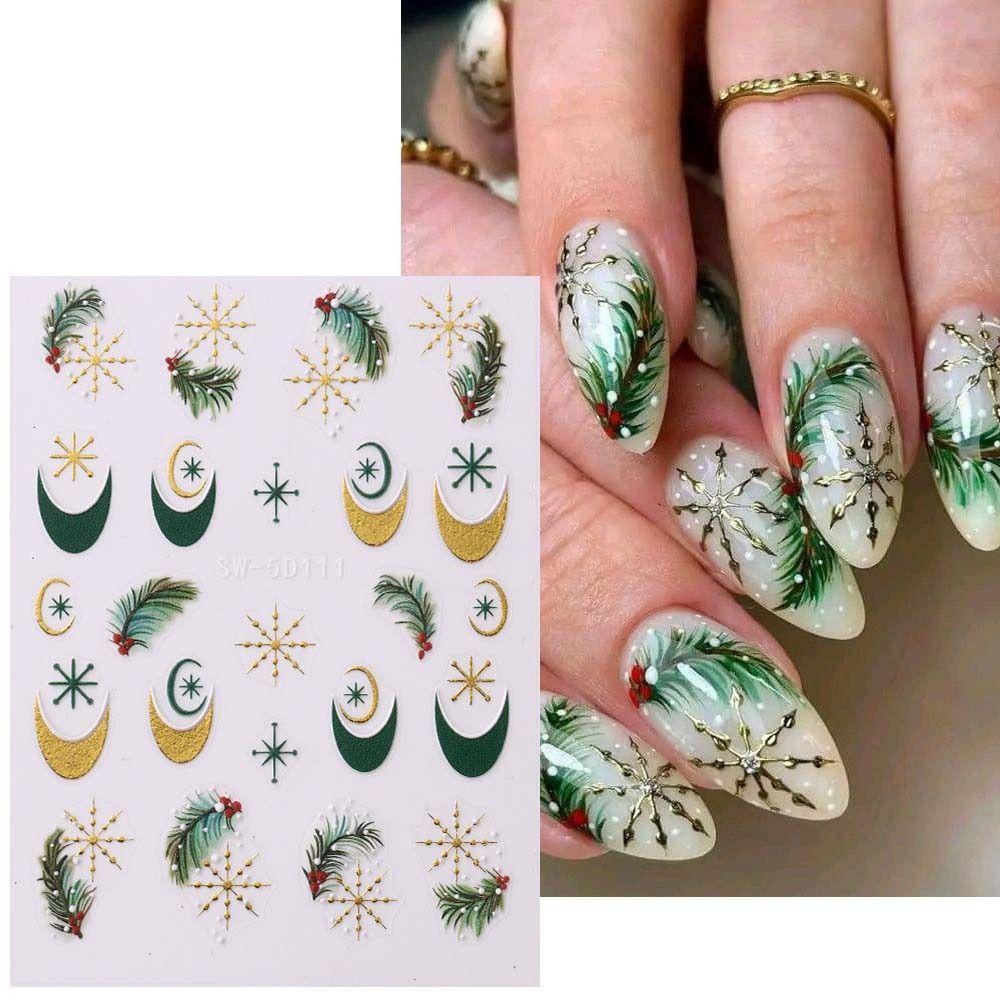 Lombar Miếng Dán Móng Tay Hình Hoa Tuyết Nơ Hồng Giáng Sinh Nhật Bản Phụ Kiện Cho Nữ diy charms
