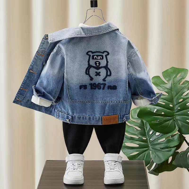 Áo Khoác denim Màu Sắc gradient Phong Cách Thời Trang Xuân Thu Cho Bé Trai