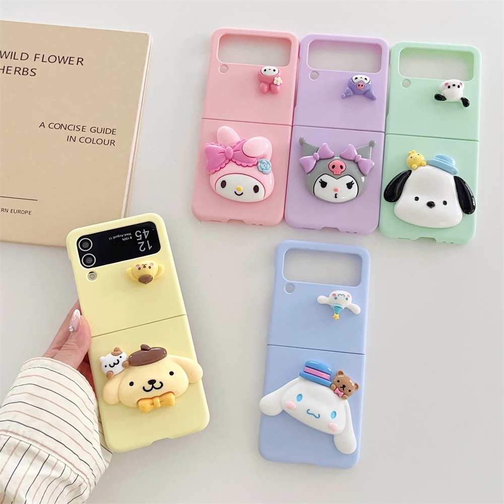 Sanrio Ốp Điện Thoại tpu Mềm Có Dây Đeo Tay Cho samsung galaxy z flip 3 4 5 z flip4 z flip5 z flip3
