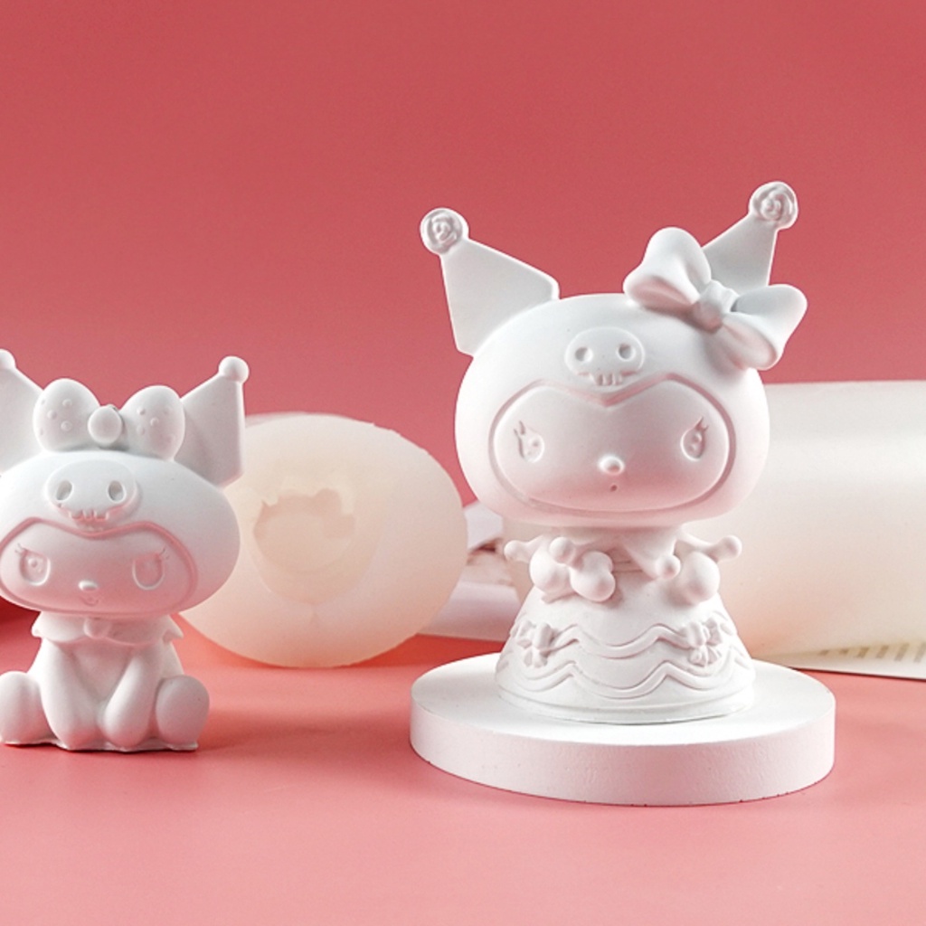 Khuôn silicone Làm Đá Khuếch Tán Hương Thơm Hình kuromi Sáng Tạo Trang Trí Xe Hơi