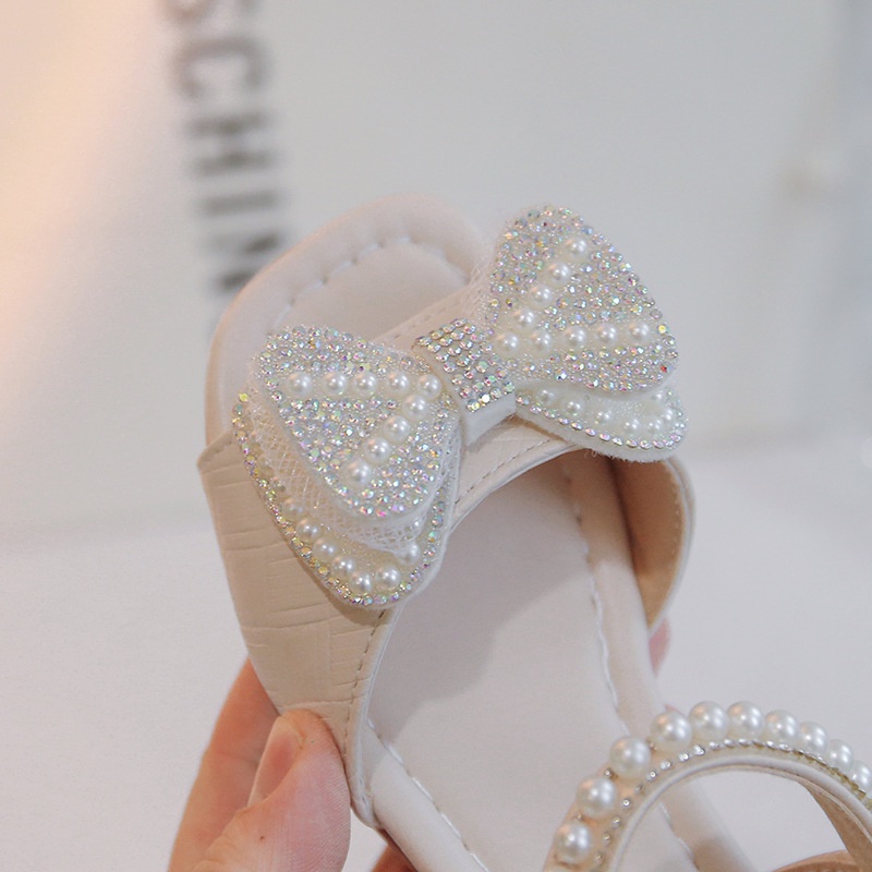 Giày Sandal Đế Mềm Hở Ngón Đính Nơ Phong Cách Công Chúa Thời Trang Mùa Hè 2023 Cho Bé Gái