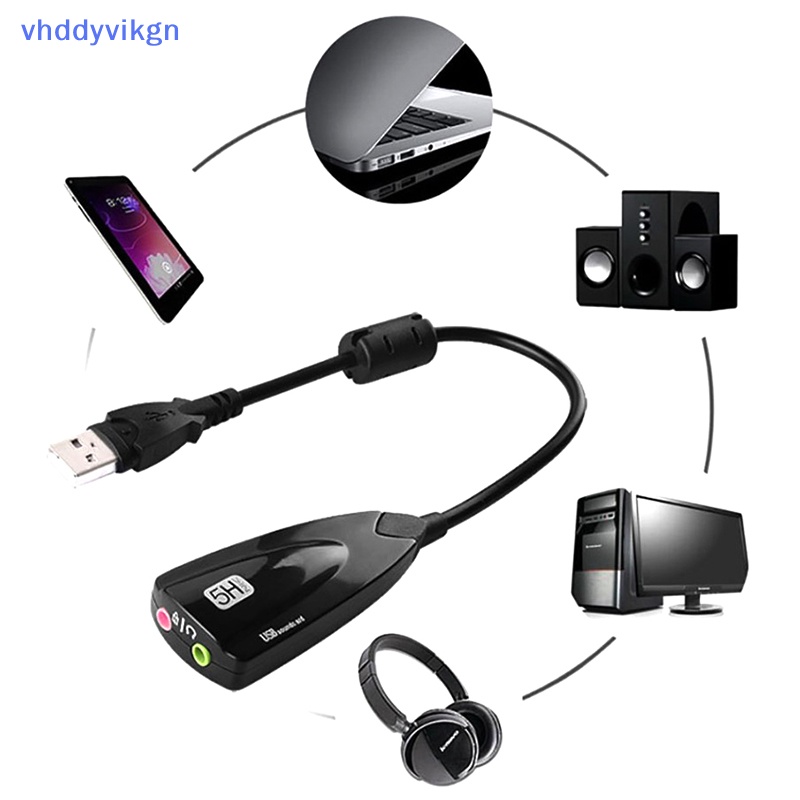 Thẻ Âm Thanh Ngoài usb 7.1 adapter 5hv2 usb Sang 3d ch Với Giắc Cắm 3.5mm Cho laptop pc vn