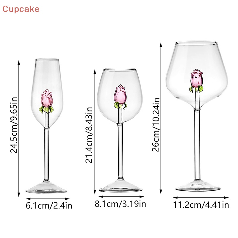 Ly Thủy Tinh Uống Rượu Sâm Panh Màu Hồng 3d Sáng Tạo Làm Quà Tặng erw