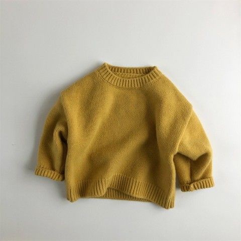 Áo sweater Cổ Tròn Màu Trơn Phong Cách Hàn Quốc Thời Trang Thu Đông Cho Bé