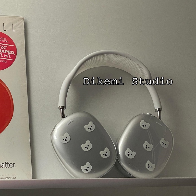 Vỏ Bảo Vệ Hộp Sạc Tai Nghe airpods max bluetooth Bằng Silicon Mềm Hình Gấu Hoạt Họa niche Kiểu Hàn Quốc Màu Trong Suốt