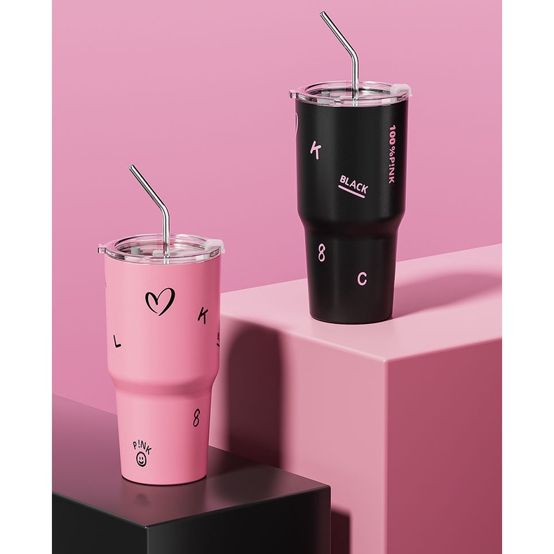 Bình Nước Giữ Nhiệt Dung Tích Lớn 900ml In Hình blackpink Xinh Xắn