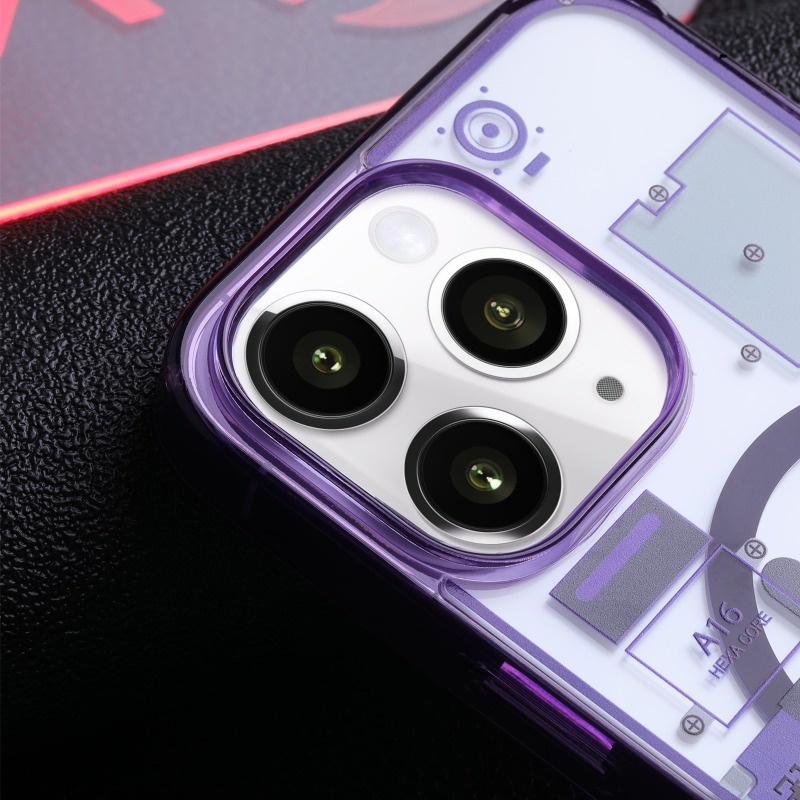 Ốp Điện Thoại Trong Suốt Họa Tiết Hình Học Từ Tính Cho iphone 13 11 12 14 15 pro max plus iphon 14 15 pro