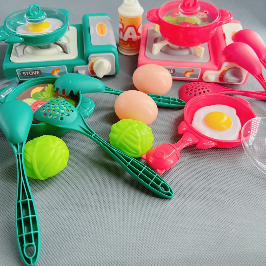 Đồ chơi đồ hàng, bộ đồ chơi nấu ăn có bếp gas siêu xinh cho bé đồ chơi an toàn