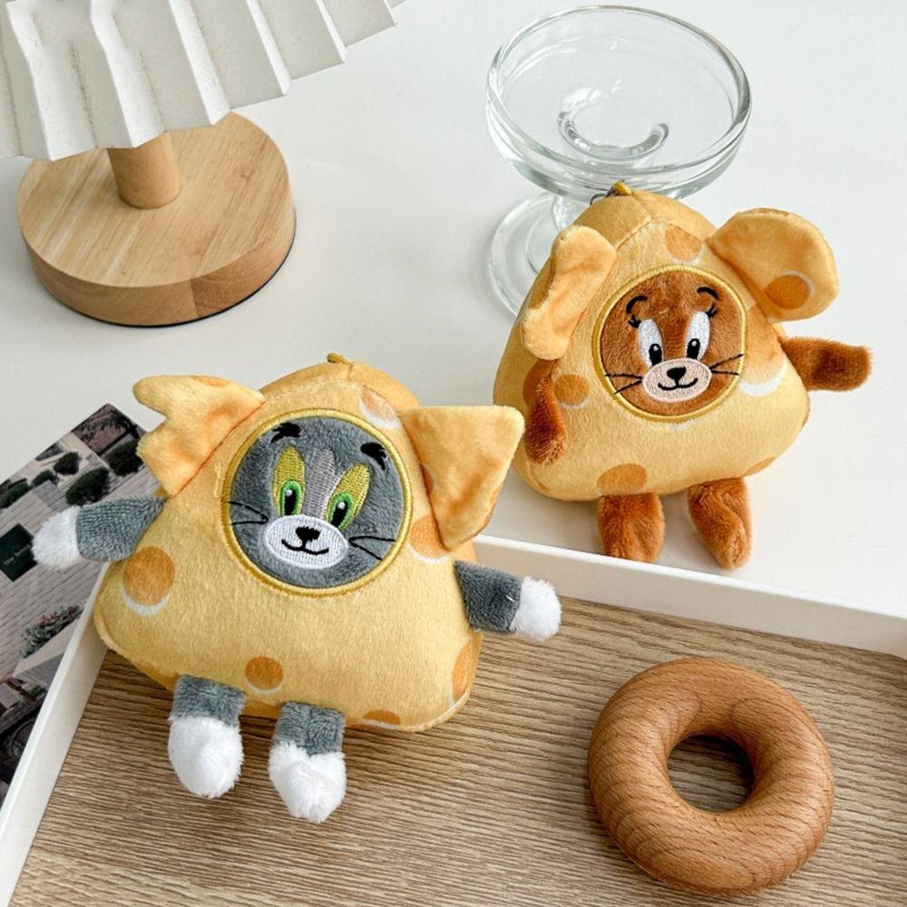 Móc Khóa Hình Phô Mai tom Và jerry Nhồi Bông Hoạt Hình Phong Cách Hàn Quốc Độc Đáo