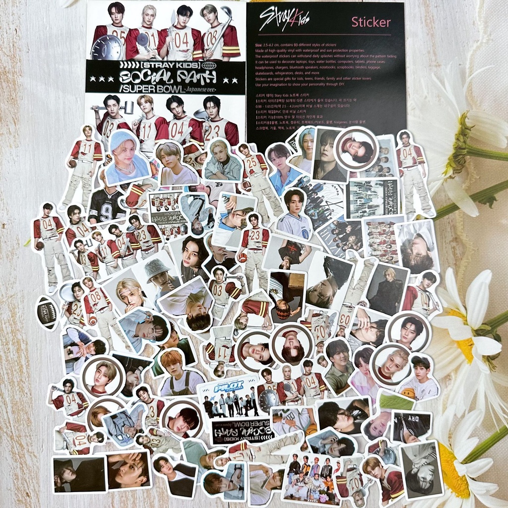 Set 93 Sticker Dán Trang Trí album Sổ Tay Hình Nhóm Nhạc kpop straykids
