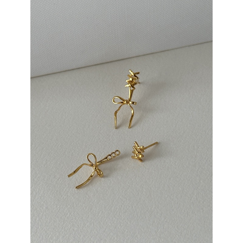 Bông Tai Ruy Băng Thắt Nơ Thời Trang Nữ Tính