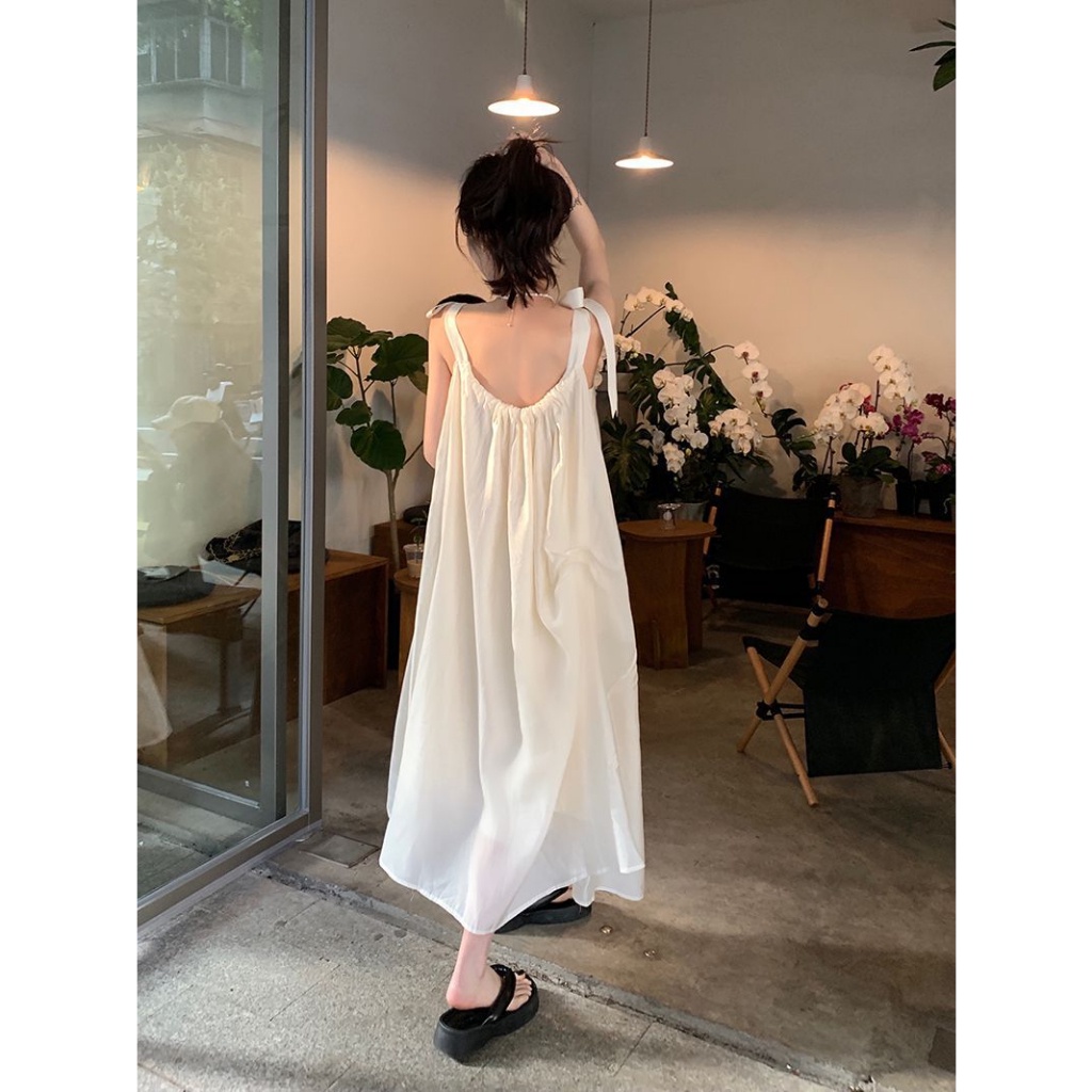 Váy Maxi, Đầm Maxi, Váy Đi Chơi, Đi Biển, Váy Tơ 2 Lớp, Váy Dáng Dài, Váy Nơ, Váy Hàn Quốc