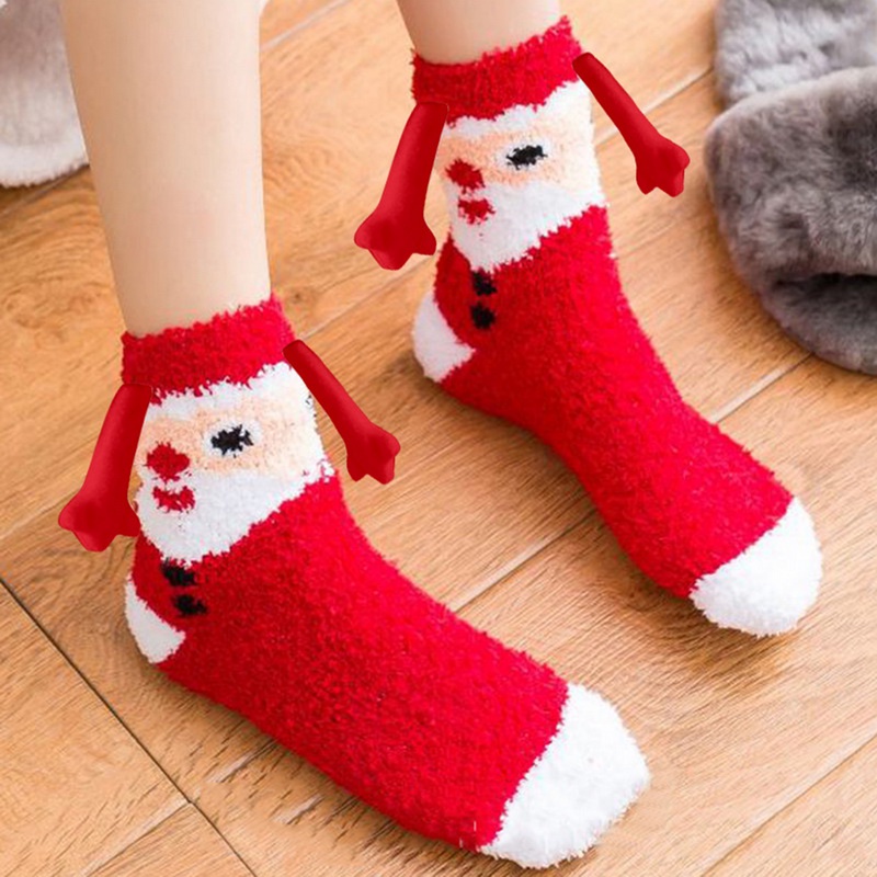 Vớ Thoáng Khí Màu Trơn Họa Tiết Hoạt Hình Giáng Sinh Dễ Thương Vui Nhộn Cá Tính