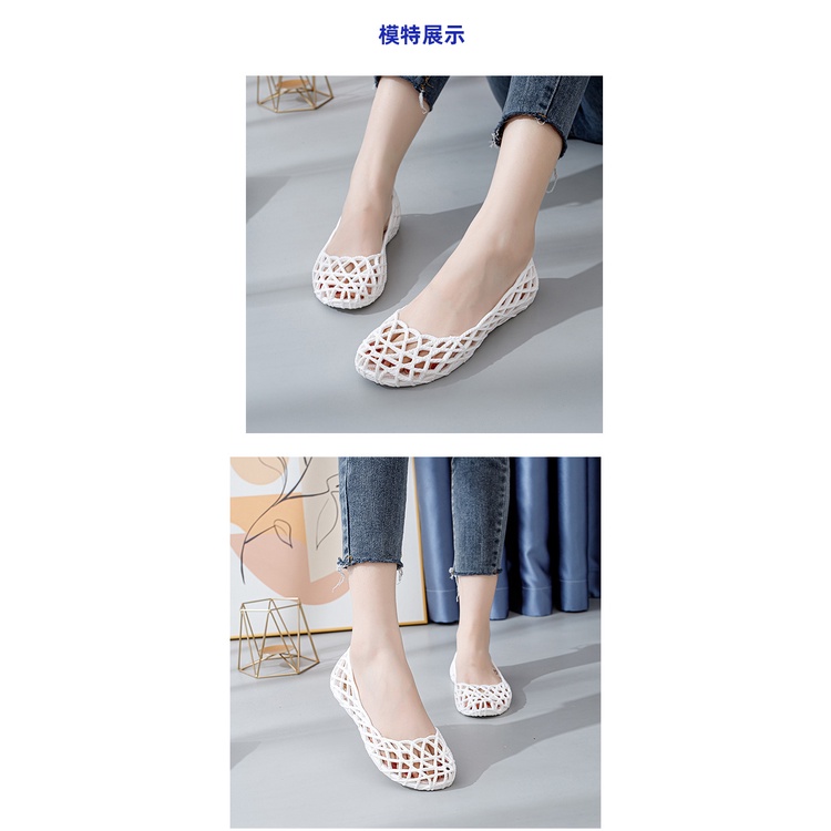 Giày Búp Bê Nhựa Đế Bằng Mềm Mại Chống Trượt Thoáng Khí